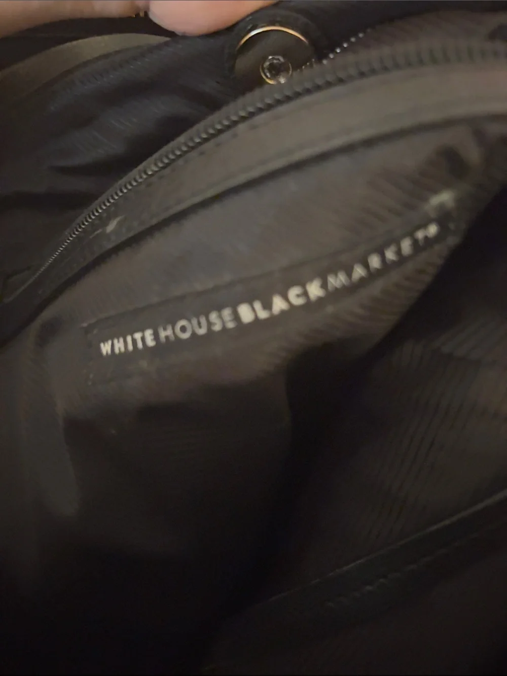 White House Black Market Black Leather Laptop Tote